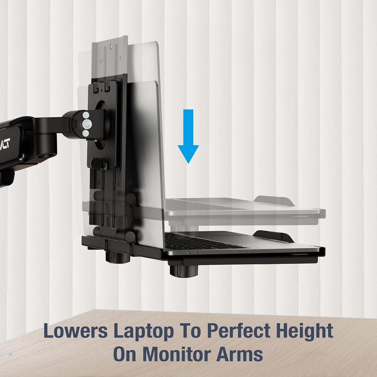 AVLT Adjustable Laptop Tray with Support for Fans Black (Fan Not Included)