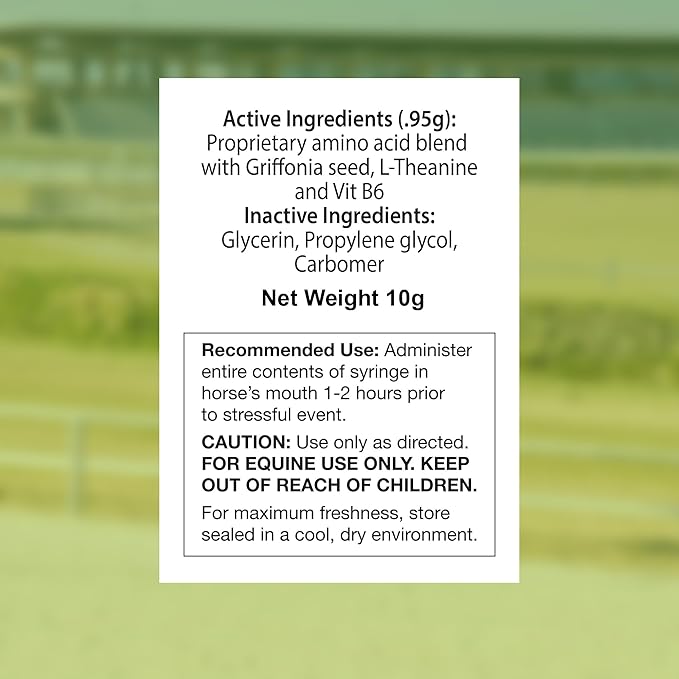 SynChill AF Calming Gel for Nervous Horses - Single Serving - Advanced Formula with L-Theanine, Increased Potency, 100% Natural Supplement, Disposition & Confidence Support for Horses - 3 Pack