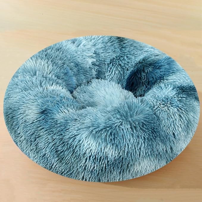 Calming Large Dog Bed & Cat Bed, 43 Inch Anti-Anxiety Donut Dog Cuddler Cat Bed, Warming Cozy Soft Dog Round Bed, Fluffy Faux Fur Machine Washable Pet Cushion for Medium Dogs & Cats