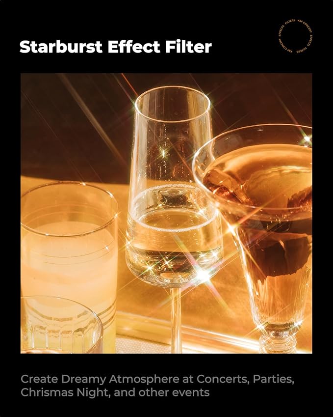 K&F CONCEPT 55mm Variable Star Filter Cross Screen Starburst Filter 4, 8 Points