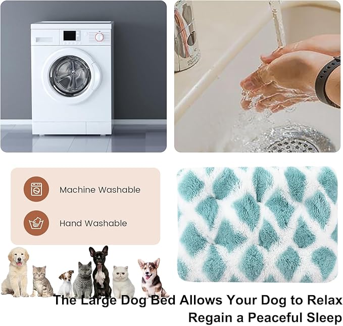 Dog Crate Mat, Dog Bed for Large Dogs, Comfy Fluffy Kennel Pad Anti-Slip for Dog beds & Furniture, Quilted Dog Bed for Pets for Medium/Small Dogs Cats (Color : A1, Size : 16.9x11)