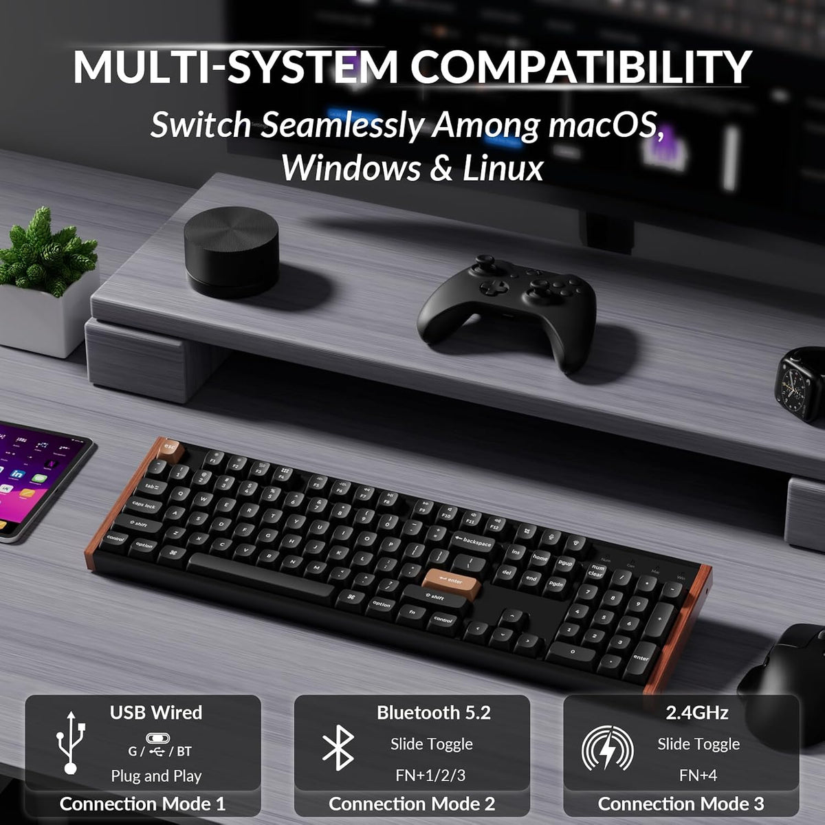 Keychron K10 HE Full-Size Hall Effect Keyboard Wireless, Rapid Trigger