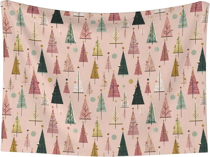 Waterproof Dog Blanket Soft Pet Blanket for Puppy Cat, Fleece Cat Throw Blankets for Furniture Bed Couch Sofa Reversible - Pastel Christmas Trees On Pink 5