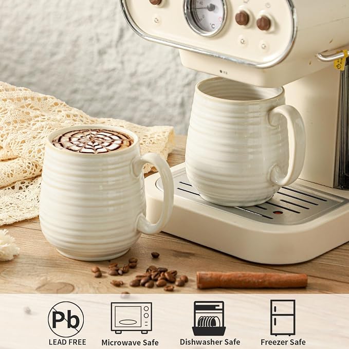 HASENSE Coffee Mugs Set of 2, 20 oz Ceramic Coffee Cups
