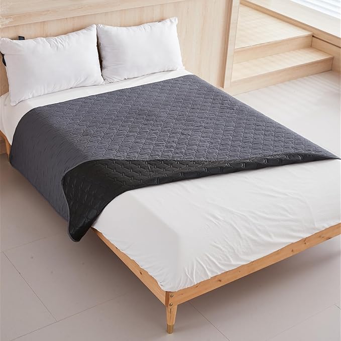 GIBZ Waterproof Dog Bed Blanket Cover Anti Slip Pet Furniture Protector Washable Large Washable Quilted Mat for Indoor, Dark Grey, 100x127cm