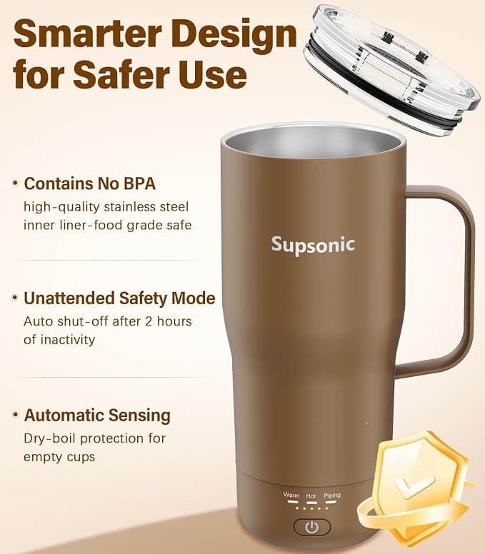 Supsonic Heated Coffee Mug, 20oz Electric Temperature Control Cup | Keeps