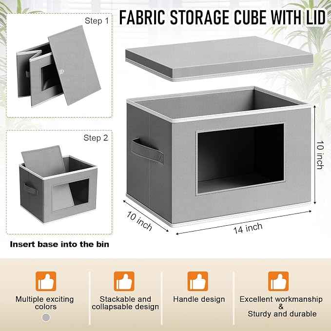 10 Pcs Fabric Storage Bins