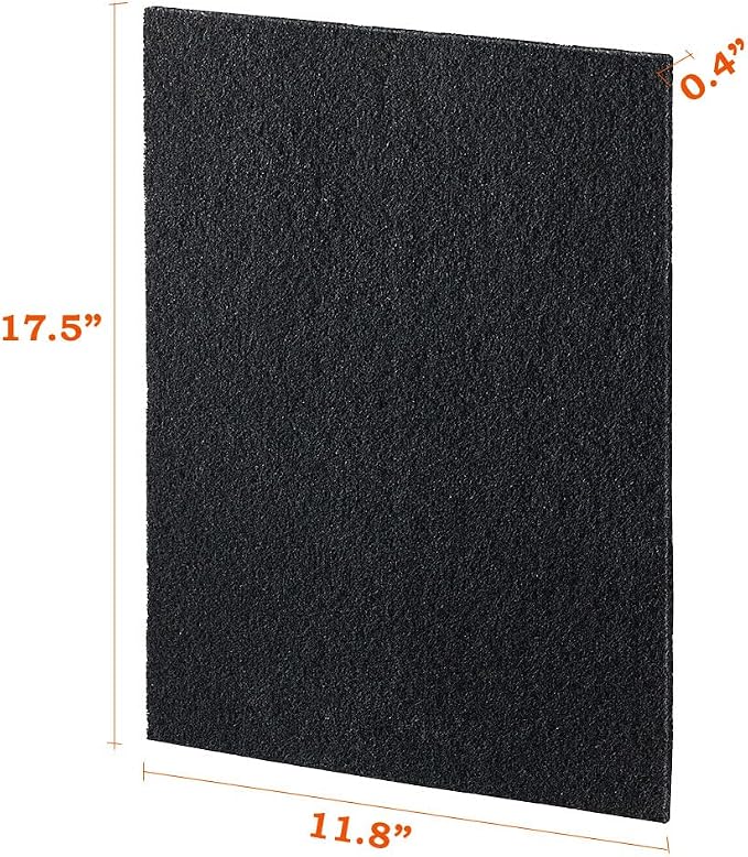 2 x Odor Control Activated Carbon Charcoal Cut-to-fit Replacement filter Pad