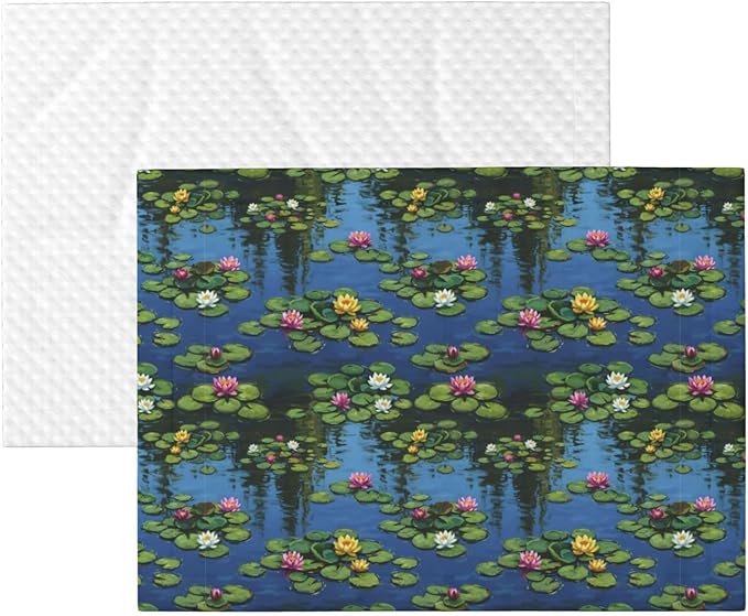Pet Blanket for Couches and Beds, Water Lilies Monet Painting, Reversible Double Sided Plush Design with Soft Bumpy Texture and Smooth Surface, Furniture Protector