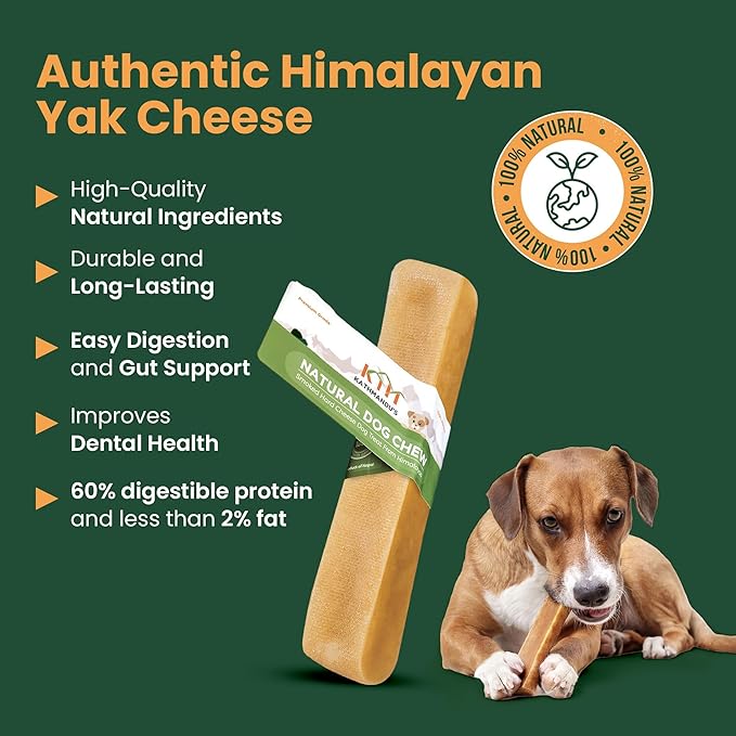KATHMANDU'S Authentic Himalayan Yak Cheese Chews - All Natural and Protein-Rich Nutrition Dog Treats, Long Lasting Chews for Aggressive Chewers, Odor & Gluten Free Yak Chew | Jumbo (Pack of 5)
