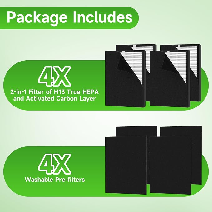 4 Packs KJ190L Replacement Filter Compatible