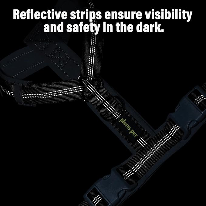 Plutus Pet No Pull Dog Harness, Adjustable Nylon Harness with Soft Padding, Reflective and Heavy Duty Dog Harness for Small, Medium, Large Dogs(Ranger Green, M)