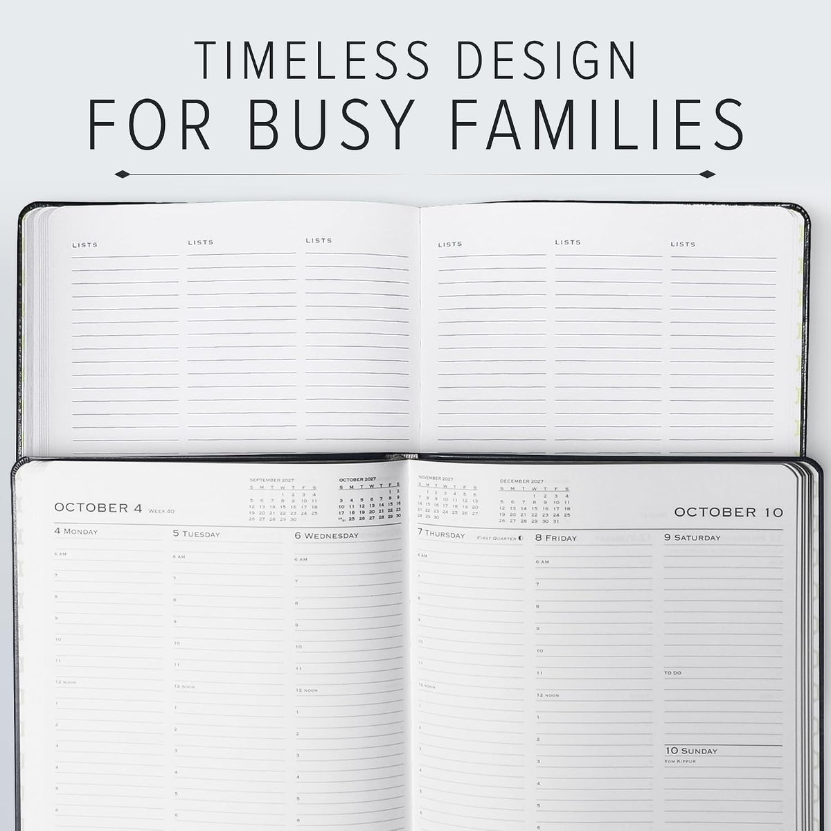 Gallery Leather Family Planner 2026-2027 Acadia Lime