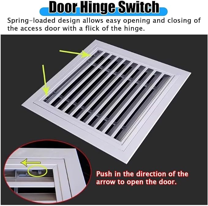 Drywall Access Panel with Aluminum Air Vent Cover, Removable Filter