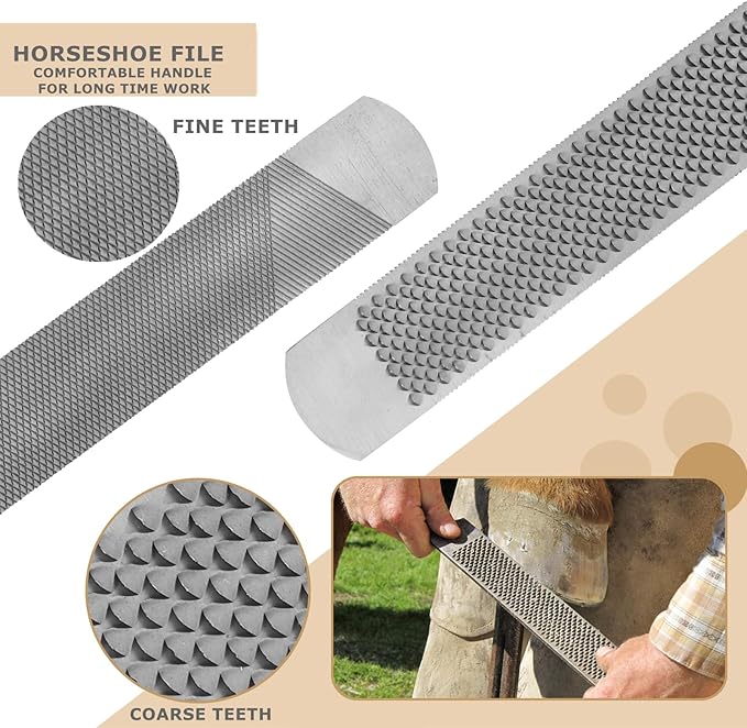 7 PCS Farrier Tool Kits Professional Hoof Trimming Farrier Tools for Horses Cattle Goat Donkey Pig,Includes 14 Inch Hoof Nipper,Hoof Rasp,Hoof Trimmers,Hoof Knife and Brush,Mini Hoof Rasp,Carry Bag