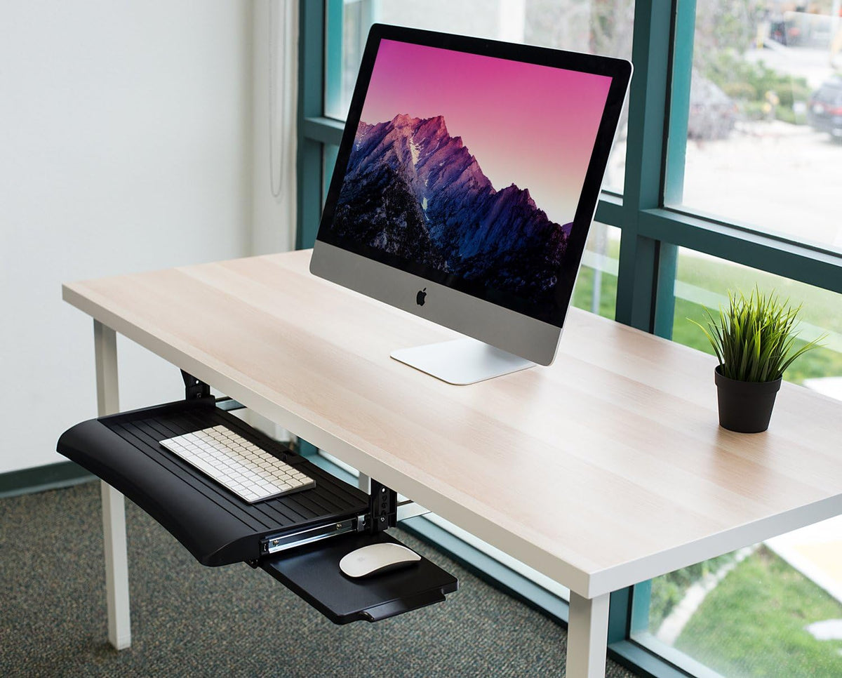 Mount-It! Under Desk Keyboard Drawer with Wrist Rest, Ball-Bearing Slide