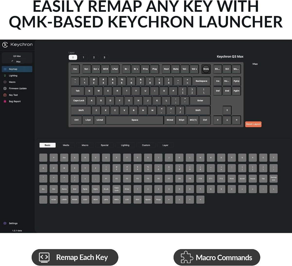 Keychron Q3 Max Wireless 2.4 GHz Bluetooth Custom Mechanical Keyboard