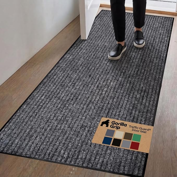 GORILLA GRIP Waterproof Traffic Guard Door Mat, Heavy Duty Entryway Mats