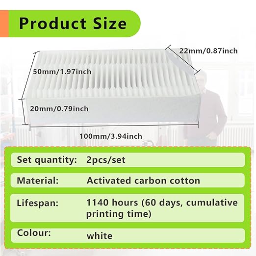 2PCS 3D Printer Air Filter Cartridge