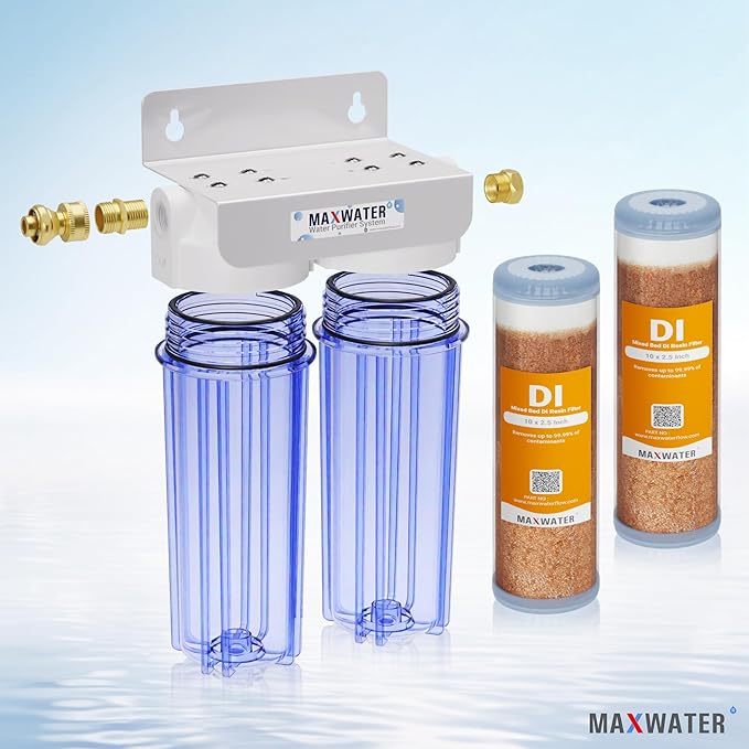 Max Water 2 Stage Deionized Spot Free Car Rinse Unit, Premium Water Deionizer