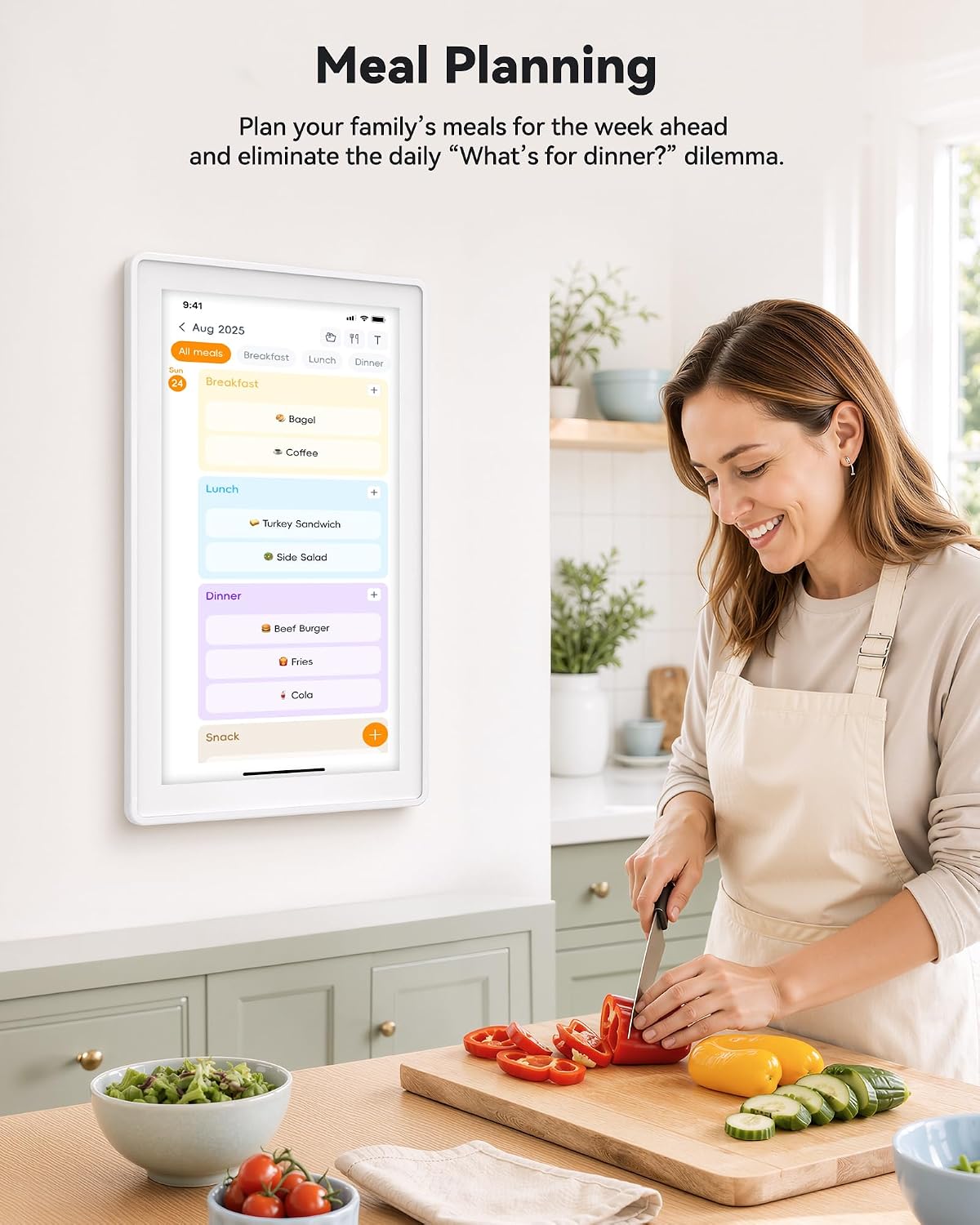 Digital Calendar,15.6-inch Digital Wall Planner & Chore Chart, Touchscreen Family Organizer for Schedules, Events & Reminders, Wall Mount Included, Smart Calendar Perfect for 2026 Planning (White Frame)