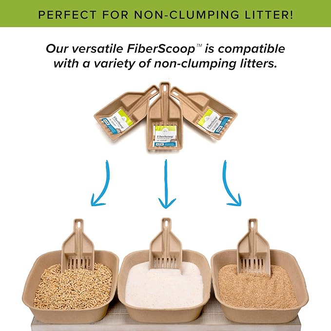 Kitty Sift FiberScoop Disposable Litter Scoop, Plastic-Free & Sustainable - Natural, One Size