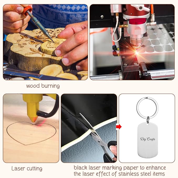 Tondiamo 122 Pcs Laser Engraving Blanks Keychains Bulk Laser Cutting Engraving
