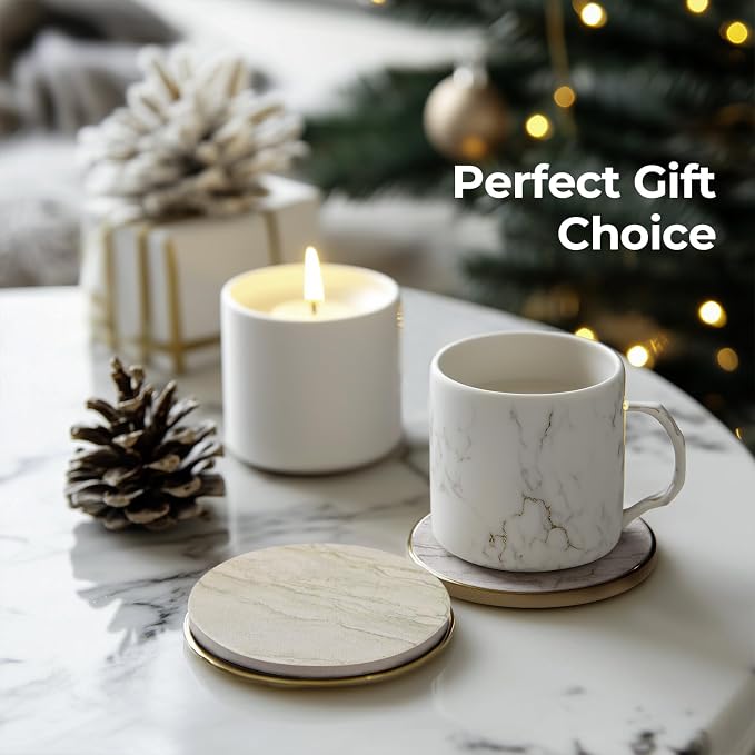 LIFVER Coasters for Coffee Table, Coasters for Drinks Absorbent, Drink Coasters