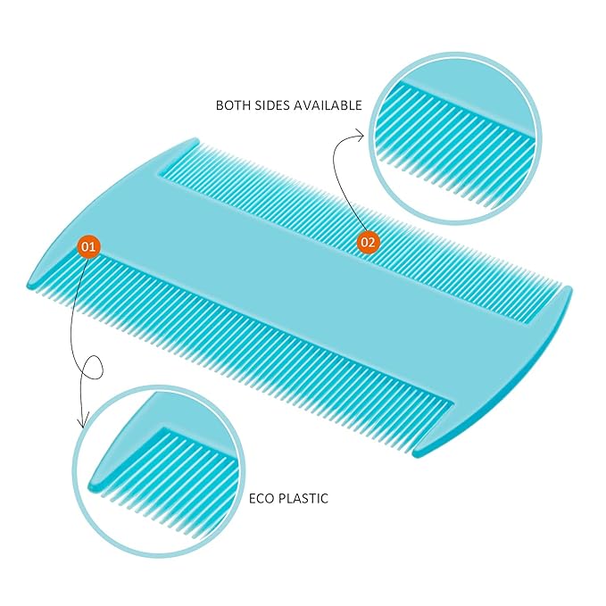 6 Pieces Pet Lice Combs Dog Grooming Flea Cat Tear Stain Comb for Removal Dandruff, Hair Stain, Nit(Pink, Yellow, Dark Blue, Green, Blue, Orange)