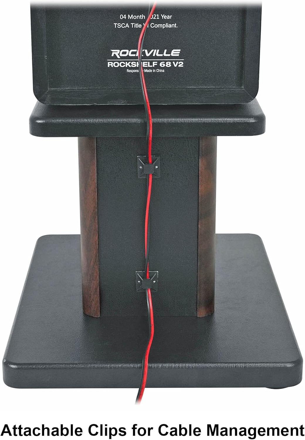 Rockville RHT8D Pair 8" Dark Wood Desktop Speaker/Studio Monitor Stands