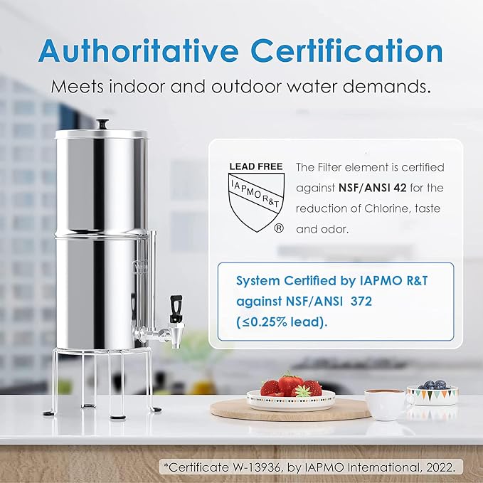 Waterdrop Water Filter System, NSF/ANSI 42&372 Standard, 2.25G Stainless-Steel