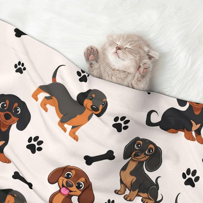 Dachshund Blanket for Dogs - Dog Blankets 23x16 Puppy Pet Throw Blanket for Couch Sofa Bed