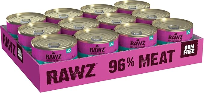Rawz Natural Premium Pate Canned Cat Wet Food - Made with Real Meat Ingredients No BPA or Gums - 5.5oz Cans 24 Count (Chicken & Herring)
