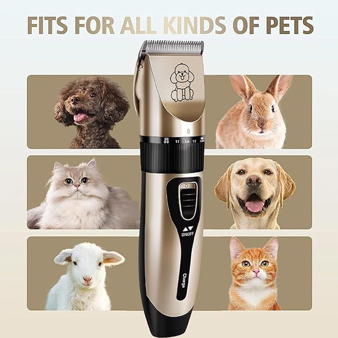 Dog Clipper Low Noise, Rechargeable Cordless Dog Hair Trimmer, Electric Pet Shaver, Paw Trimmer for Dogs Cats