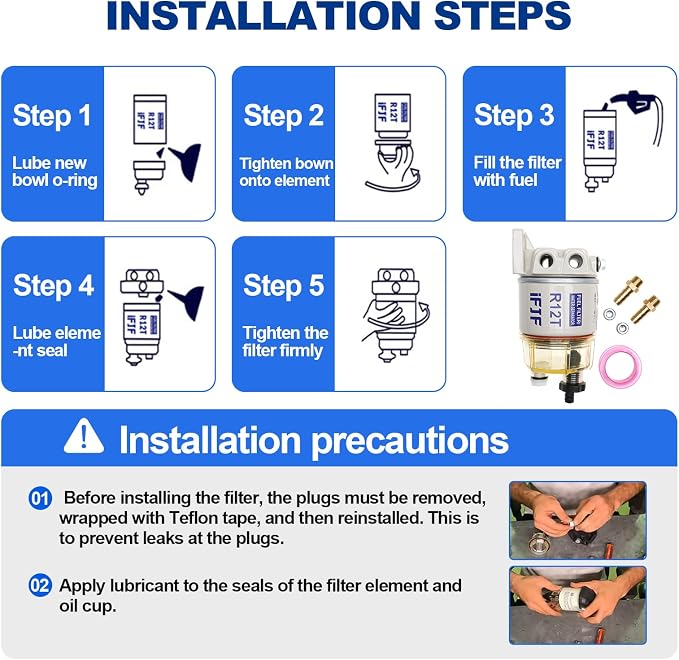 iFJF R12T Fuel Water Separator Marine Assembly