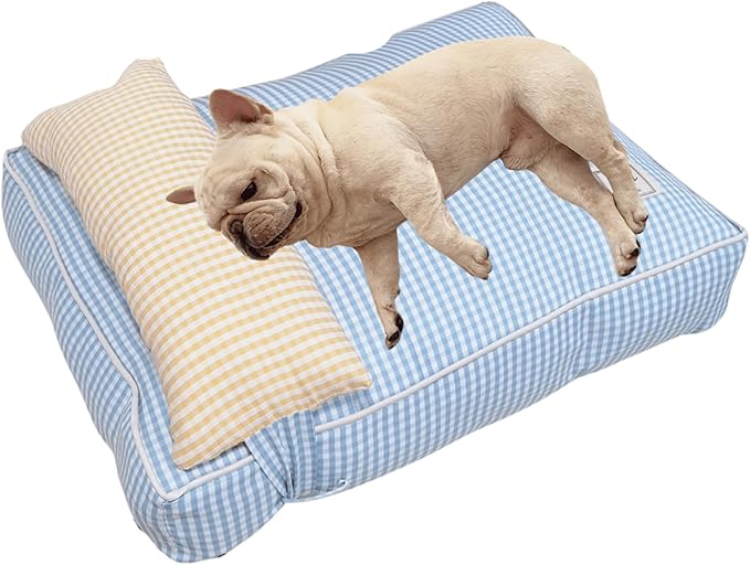 Dog Bed for Small Dogs, Dog Mattress with Pillow for Crate Kennel, Sofa Dog Bed, Super Soft Pet Bed for Medium, Small Dogs Breeds,Pet Bed Puppy Bed,Beds & Furniture (Blue,Small)