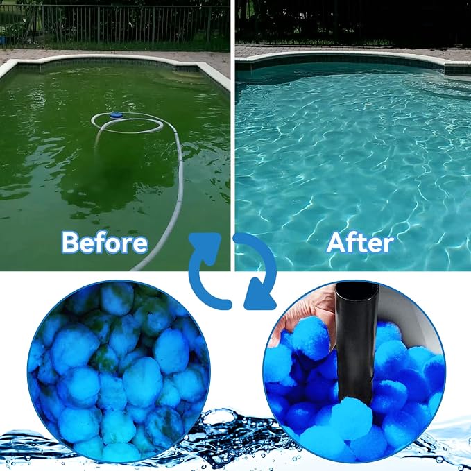 QwayHome 3.1 lbs Pool Filter Balls, Reusable Filter Sand Balls