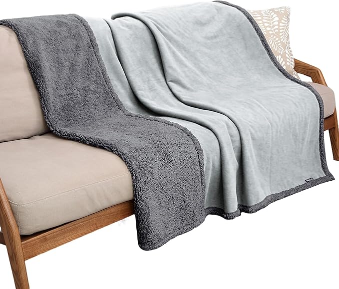 Waterproof Dog Blanket,Pet Pee Proof Couch Cover for Bed Sofa Car Seat,Reversible Furniture Protector Sherpa Throws Cushion Mat for Small Medium Large Dogs Puppy Cat 60"x50"