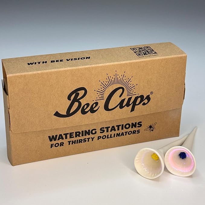 5 Pack, Bee Watering Station, 100% Handmade Porcelain, Bee and Butterfly Feeder
