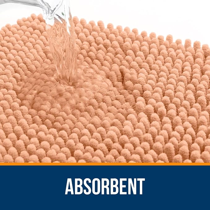 OLANLY Large Bathroom Rugs 47x32, Extra Soft Absorbent Chenille Bath Rugs