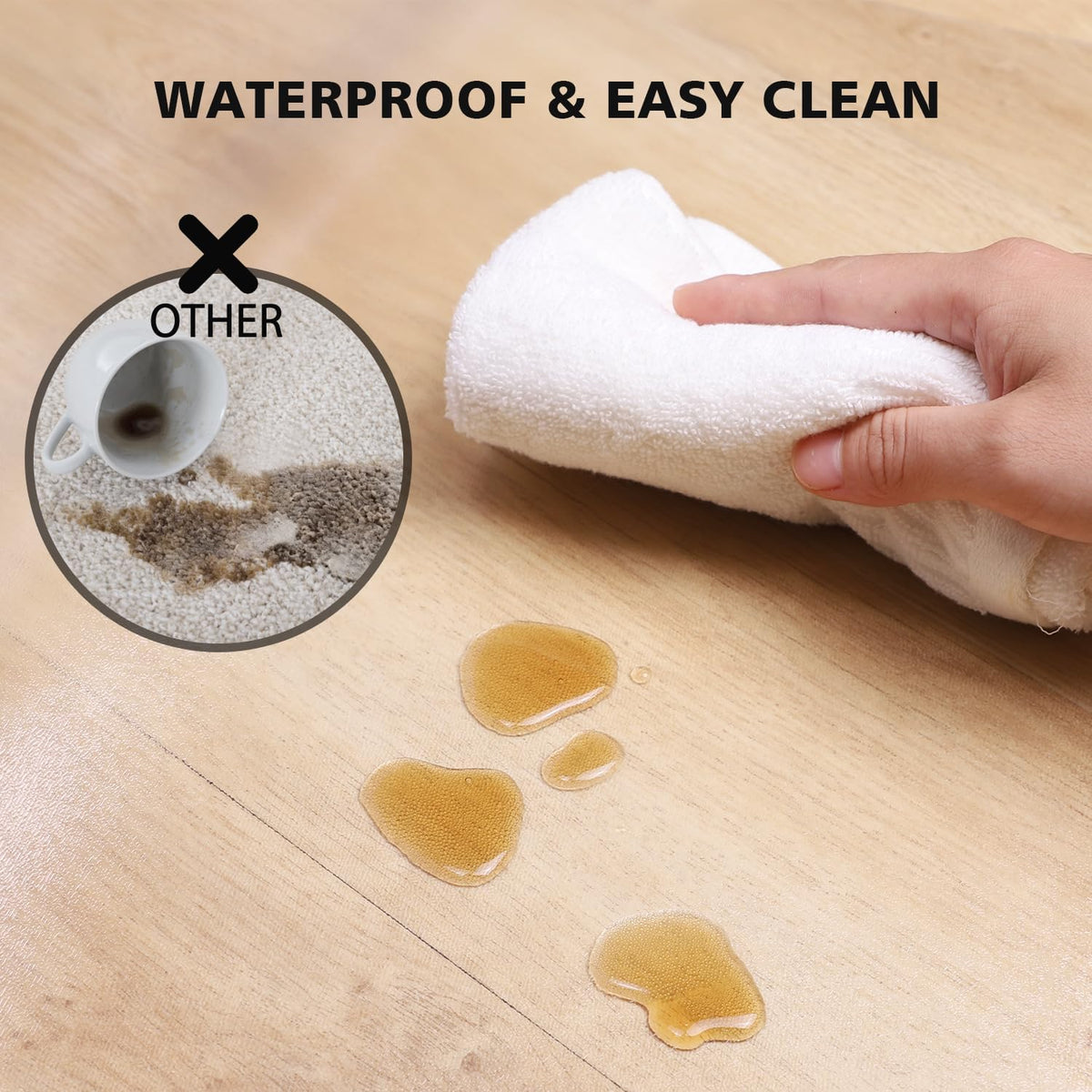 Clear Floor Mat for Home, 5'×8' Large Non-Slip Durable Plastic Rug
