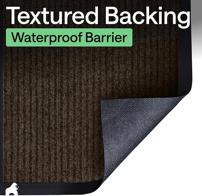 GORILLA GRIP Waterproof Traffic Guard Door Mat, 2 Pack Heavy Duty Entryway Mats