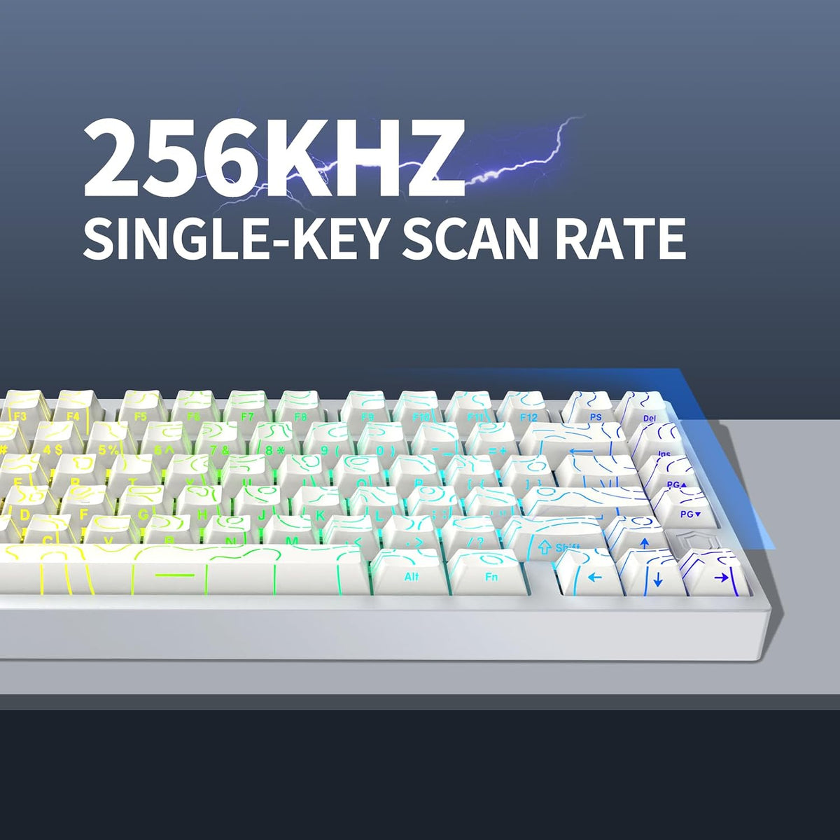 IROK MG75PRO 81 Keys Wired Magnetic Switch Mechanical Keyboard, Hall Effect, 8KHZ/ARGB/CNC Aluminum, Gasket Structure Gaming Keyboard(White)