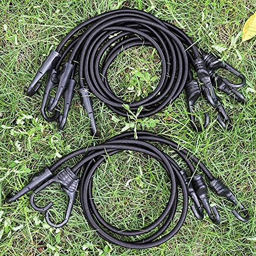 ZHOUBIN 24 Inch Black Bungee Cords with Hooks Heavy Duty, 2 Pcs