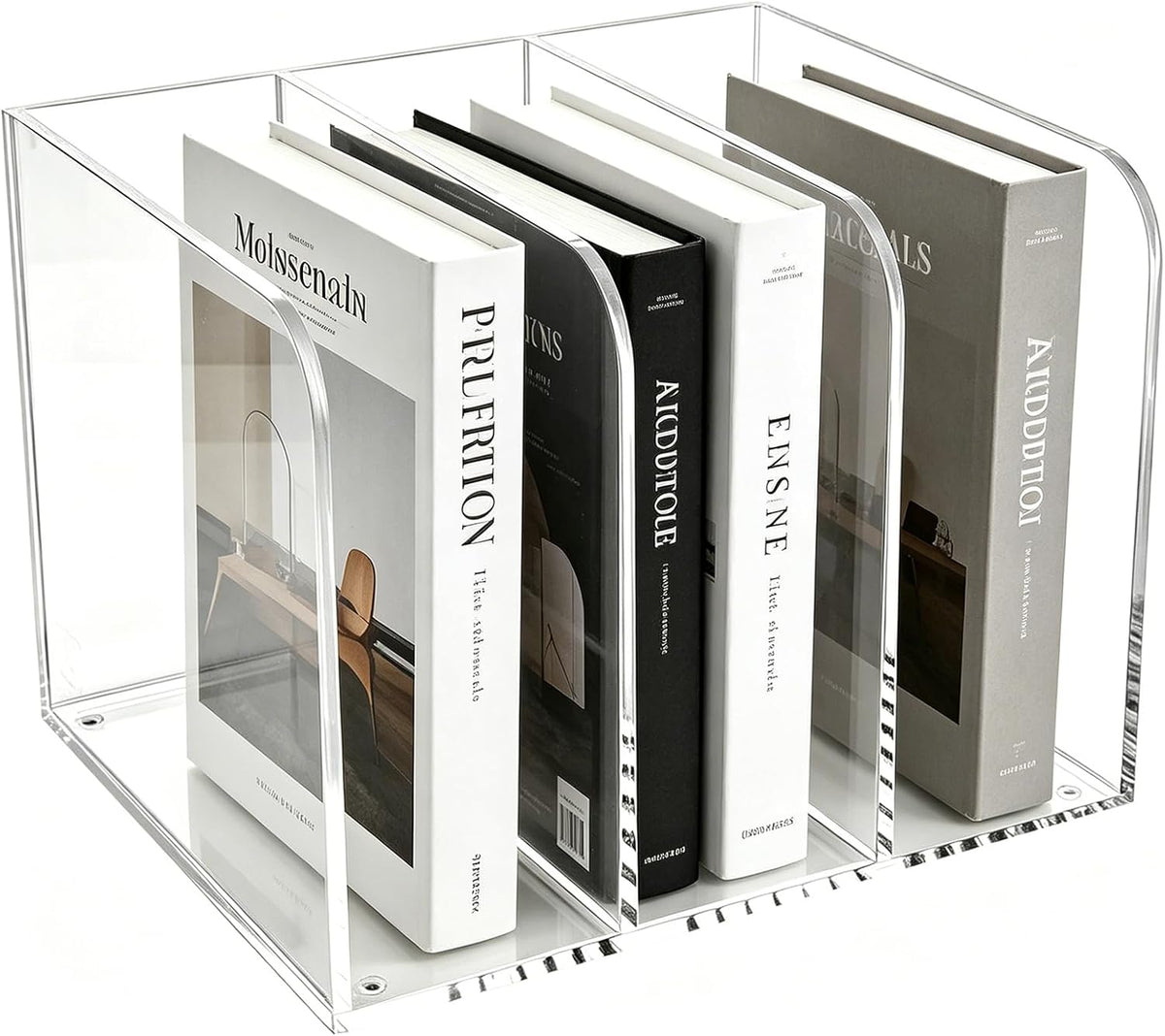 Lovemolly 3-Slot Clear Acrylic Magazine File Holder – Wide Vertical Desk Organizer for Books, Binders & Tablets, 5mm Thick, 7.48 x 8.97 x 6.69 in