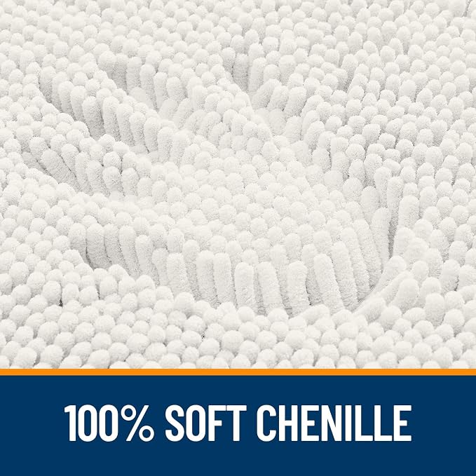OLANLY Large Bathroom Rugs 40x24, Extra Soft Absorbent Chenille Bath Rugs