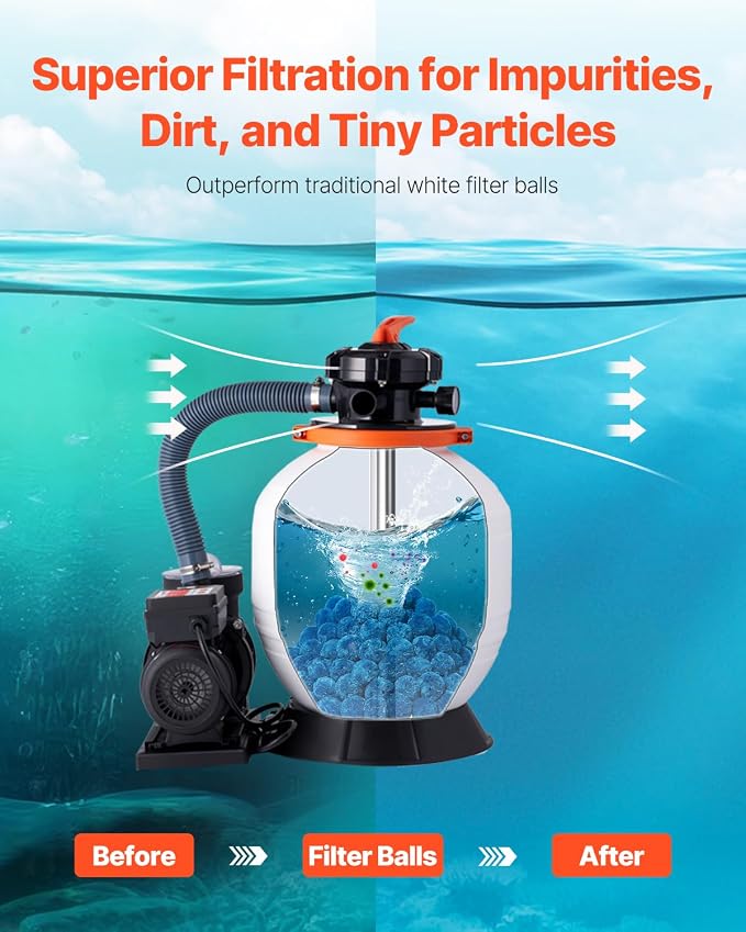 VEVOR Pool Filter Balls for Sand Filter, 3.1 lbs, Filter Balls Replace Pool