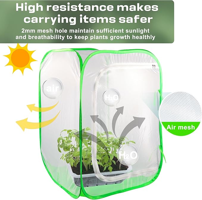 Mesh Plant Tent Enclosure, Pop-Up Cage Plant Cover, Outdoor Garden Protection Guard for Pests, Bird, Pest (24 x 24 x 36 Inches)