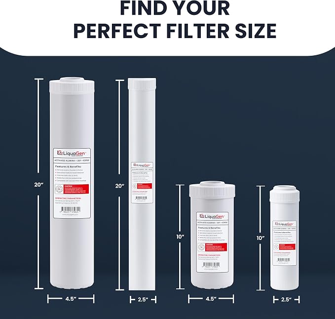 LiquaGen Activated Alumina + Carbon + KDF-55 Replacement Water Filter Cartridge