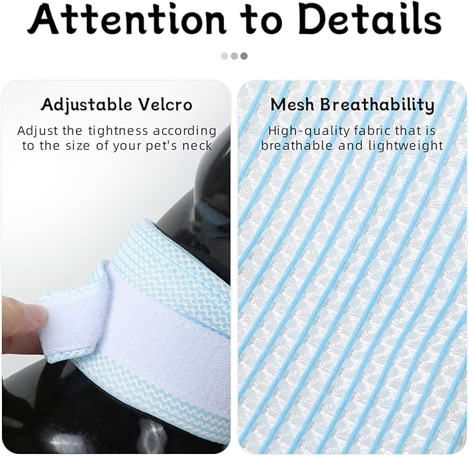 Cat Neck Brace Cover - Breathable & Adjustable Elizabethan Collar for Post-Surgery Recovery Anti-Scratch Anti-Lick Protection, Cervical Cone for Small Medium Large Dogs Puppies Kittens (Medium,Pink)
